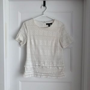 BANANA REPUBLIC white short sleeve lace top
